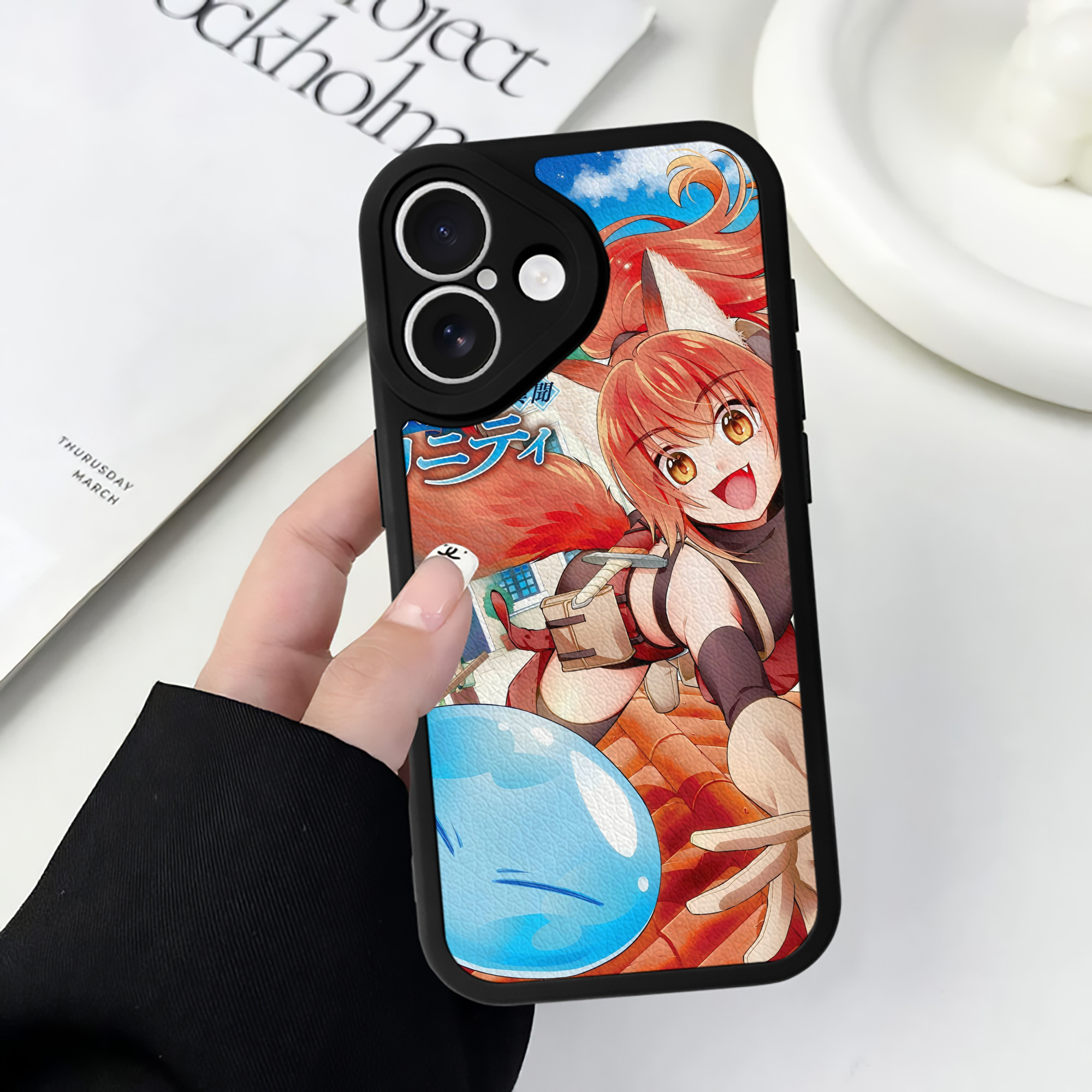 （画像用） 転スラ Regarding Reincarnated to Slime 【iPhone 16シリーズ対応】シリコンスマホケース（レザー調） 材質：シリコン